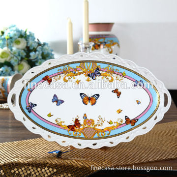 15 Inches Fine New Bone China Luxury Serving Tray of Song of Joy